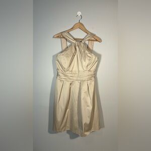 David’s Bridal Khaki Tan Bridesmaid Dress with Pockets Style 83690FV Size 14